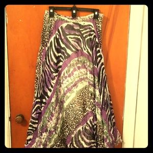 Leopard Print Flowy Maxi Skirt